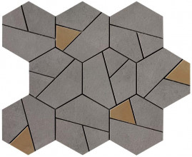 Керамогранит Atlas Concorde Boost 25x28.5 см Smoke Mosaico Hex Yellow