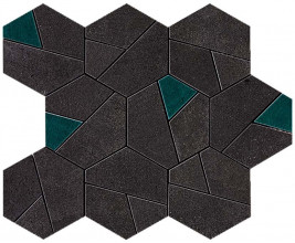 Керамогранит Atlas Concorde Boost 25x28.5 см Tarmac Mosaico Hex Jade