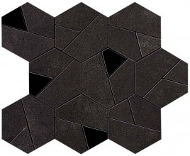 Керамогранит Atlas Concorde Boost 25x28.5 см Tarmac Mosaico Hex Black