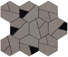 Керамогранит Atlas Concorde Boost 25x28.5 см Smoke Mosaico Hex Black