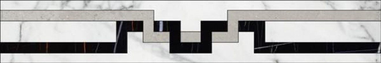 Керамогранит Kerranova Marble Trend 10х60 мрамор Carrara | бордюр K-1000/MR/f01-cut/100x600x10