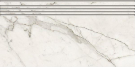 Керамогранит Kerranova Marble Trend 29.4х60 мрамор Carrara LR | ступень K-1000/LR/st01/294x600x10