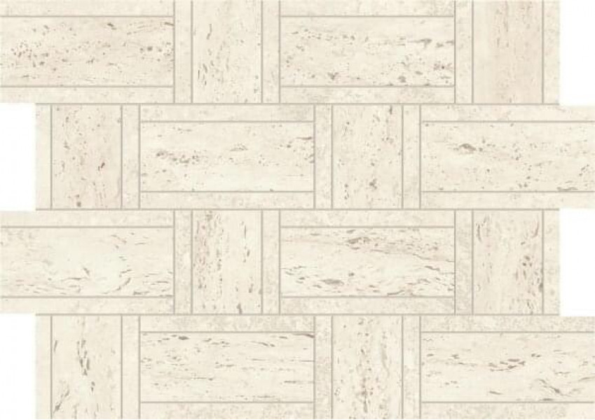 Керамогранит Atlas Concorde Marvel Travertine White Mosaico Basketweave 35x47 см травертин (AF9M)