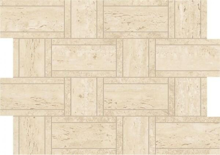 Керамогранит Atlas Concorde Marvel Travertine Sand Mosaico Basketweave 35x47 см травертин (AF9N)