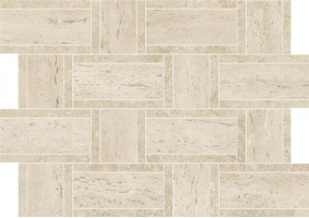 Керамогранит Atlas Concorde Marvel Travertine Pearl Mosaico Basketweave 35x47 см травертин (AF9O)