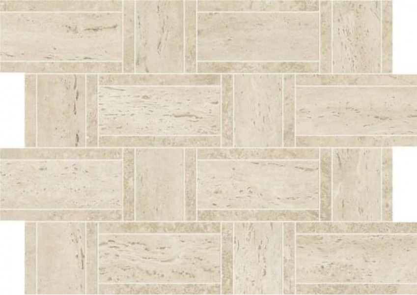 Керамогранит Atlas Concorde Marvel Travertine Pearl Mosaico Basketweave 35x47 см травертин (AF9O)