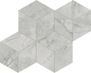 Керамогранит Atlas Concorde Marvel X Grey Cloud Mosaico Esagono Silk 30x35 см мрамор (AF8O)