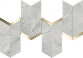 Керамогранит Atlas Concorde Marvel X Grey Cloud Mosaico Chevron Lappato 19,2x46,3 см мрамор (AF8Z)