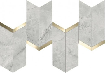 Керамогранит Atlas Concorde Marvel X Grey Cloud Mosaico Chevron Lappato 19,2x46,3 см мрамор (AF8Z)