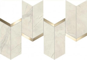 Керамогранит Atlas Concorde Marvel X Calacatta Perla Mosaico Chevron Lappato 19,2x46,3 см мрамор (AF8Y)