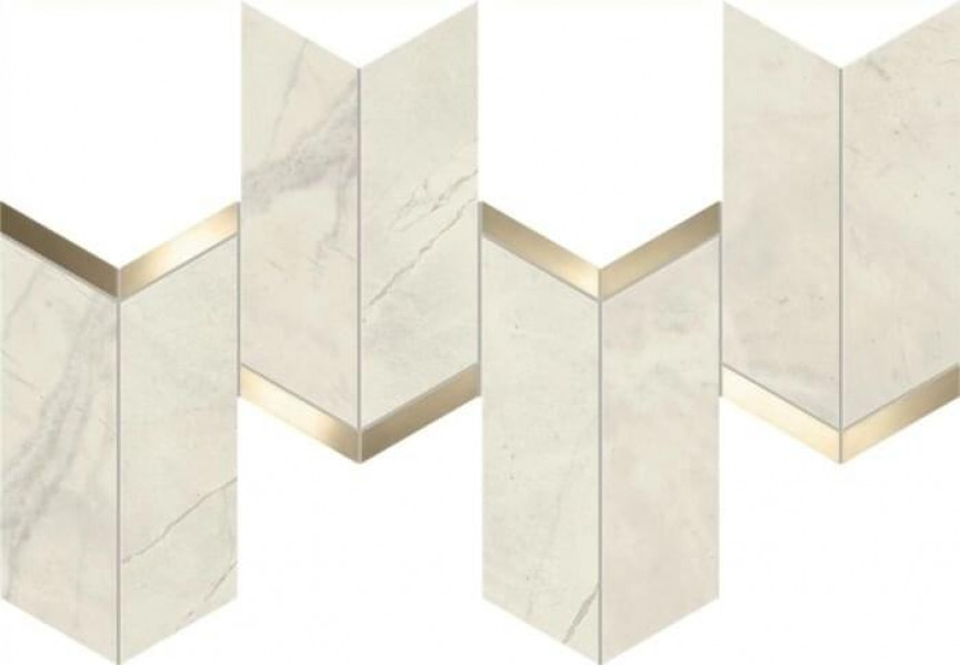 Керамогранит Atlas Concorde Marvel X Calacatta Perla Mosaico Chevron Lappato 19,2x46,3 см мрамор (AF8Y)