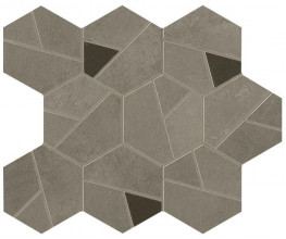 Керамогранит Atlas Concorde Boost Pro 25.0x28.5 бетон Taupe Mosaico Hex Coffee фон (A0QP)