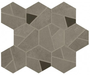 Керамогранит Atlas Concorde Boost Pro 25.0x28.5 бетон Taupe Mosaico Hex Coffee фон (A0QP)