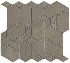 Керамогранит Atlas Concorde Boost Pro 31.0x33.5 бетон Taupe Mosaico Shapes фон (A0QC)