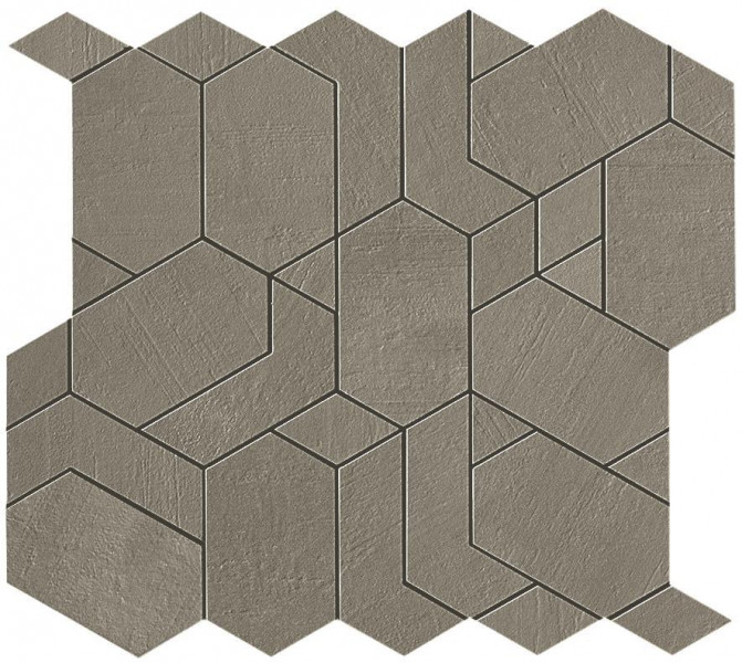 Керамогранит Atlas Concorde Boost Pro 31.0x33.5 бетон Taupe Mosaico Shapes фон (A0QC)