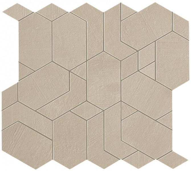 Керамогранит Atlas Concorde Boost Pro 31.0x33.5 бетон Cream Mosaico Shapes фон (A0P9)