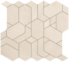 Керамогранит Atlas Concorde Boost Pro 31.0x33.5 бетон Ivory Mosaico Shapes фон (A0P8)