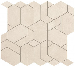 Керамогранит Atlas Concorde Boost Pro 31.0x33.5 бетон Ivory Mosaico Shapes фон (A0P8)