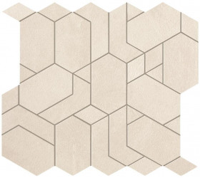 Керамогранит Atlas Concorde Boost Pro 31.0x33.5 бетон Ivory Mosaico Shapes фон (A0P8)