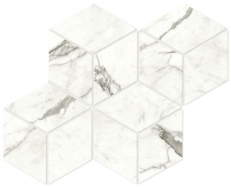 Керамогранит Atlas Concorde Marvel Shine Statuario Supremo Mosaico Esagono Matt 30x35 см, толщина 9 мм (A419)