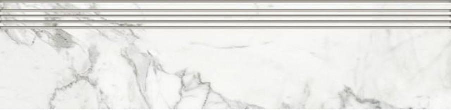 Керамогранит Kerranova Marble Trend 29.4х120 мрамор Calacatta Gold Lr Steep | ступень K-1001/LR/st01/294х1200x11