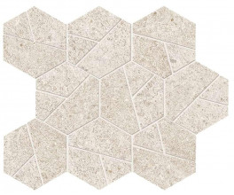 Керамогранит Atlas Concorde Boost Stone 25.0x28.5 камень White Mosaico Hex мозаика (A67I)