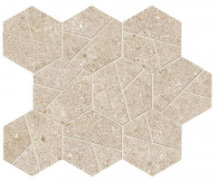 Керамогранит Atlas Concorde Boost Stone 25.0x28.5 камень Cream Mosaico Hex мозаика (A7CV)