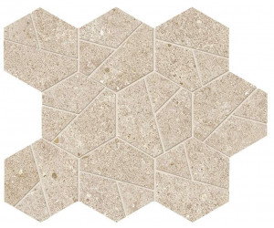 Керамогранит Atlas Concorde Boost Stone 25.0x28.5 камень Cream Mosaico Hex мозаика (A7CV)