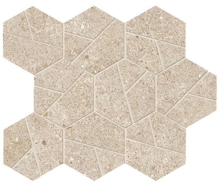 Керамогранит Atlas Concorde Boost Stone 25.0x28.5 камень Cream Mosaico Hex мозаика (A7CV)