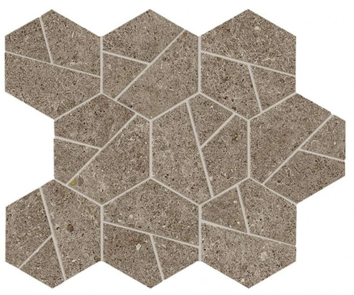 Керамогранит Atlas Concorde Boost Stone 25.0x28.5 камень Taupe Mosaico Hex мозаика (A7CX)