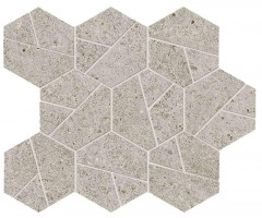 Керамогранит Atlas Concorde Boost Stone 25.0x28.5 камень Pearl Mosaico Hex мозаика (A7CY)