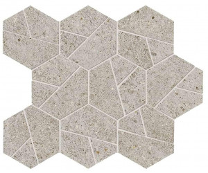 Керамогранит Atlas Concorde Boost Stone 25.0x28.5 камень Pearl Mosaico Hex мозаика (A7CY)