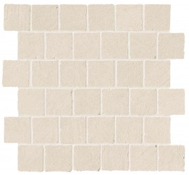 Керамогранит Atlas Concorde Boost Natural 31.0x31.0 бетон Kaolin Mosaico Tumbled мозаика (A7CF)