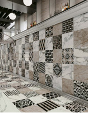 Керамогранит Atlas Concorde Russia Empire Cementine Dark Rett Lapp 60x120 мрамор, полированный