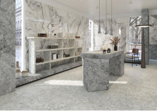 Керамогранит 120x120 см Atlas Concorde Forte Dei Marmi Quark Brazilian White ret белый камень | артикул 600010002397