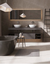 Керамогранит Kerranova Skala 60х120 мрамор Grey LR | фон лаппатированный K-2202/LR/600x1200x11