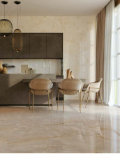 Бордюр Atlas Concorde Symphonyx Alabaster Listello 7,2х80 см камень бежевый полированный | артикул 610090002514