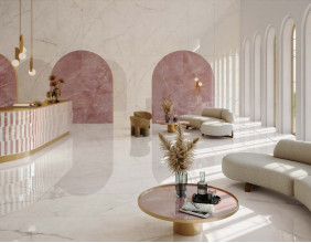 Керамогранит Atlas Concorde Symphonyx Rose 120х278 камень розовый полированный