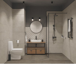 Керамогранит Kerranova The Bronx 30х60 камень Grey Beige | фон K-581/MR/300x600x10
