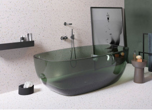 Керамогранит Kerranova Vetro 60х120 камень White | фон K-340/MR/600x1200x11